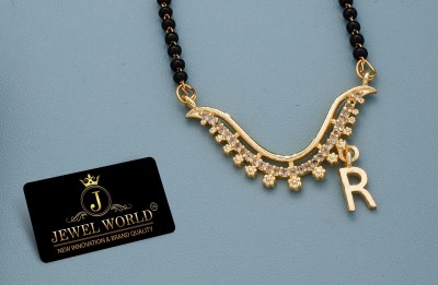 Jewel WORLD R letter name Gold-plated 18 Inch short Pendant mangalsutra design for women Brass, Alloy Mangalsutra