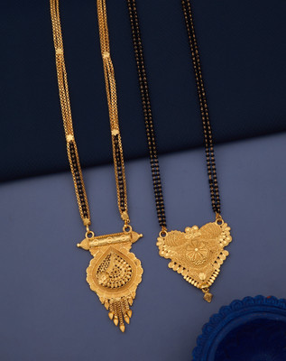 Siyajewelly bestseller Combo of 2 Traditional Brass, Crystal Mangalsutra