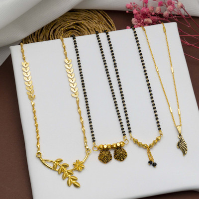 RAMDEV ART FASHION JEWELLERY Brass Gold-plated Gold Jewellery Set(Pack of 4)