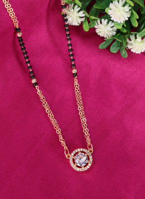 Swarnaari Vedika Gold Plated AntiTarnish Mangalsutra for Girls and Women (Set of 1) Brass Tanmaniya