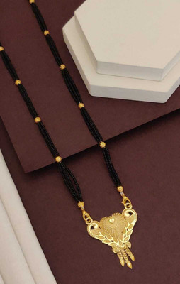 FENNYIMITATION 24' INCH 1 GRAM GOLD PLETED MANGALSUTRA FOR WOMEN & GIRLS. Brass Mangalsutra