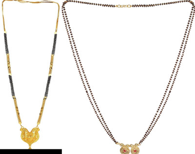 HEM RUPA Simple Elegant Gold Black Mangalsutra Alloy Mangalsutra