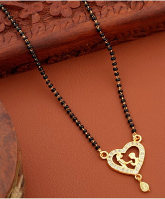 ShineX Heart Shape Mangalsutra for Wedding Couple/Valentine/Love for Girls and Women Alloy Mangalsutra