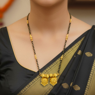 BeMine Jewellery Maharashtrian Dual Vati Gold Plated Mangalsutra Brass Mangalsutra