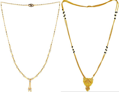 HEM RUPA Simple Elegant Gold Black Mangalsutra Alloy Mangalsutra