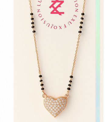 NAVYA JEWELRY Exquisite Rose Gold Heart Mangalsutra for Women Brass Mangalsutra