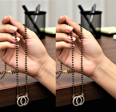 Charms Captivating One Stone Diamond Mangalsutra Alloy Mangalsutra