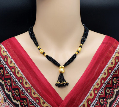 SONI DESIGNS Maharashtrian Tanmaniya Wedding marathi Mani Mala Thushi Mangalsutra for Women Alloy Mangalsutra