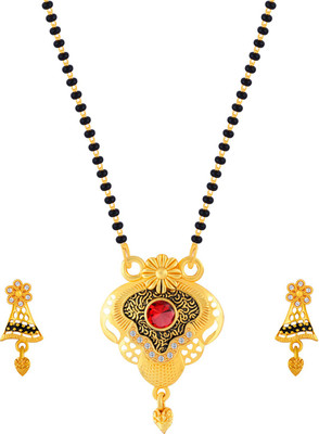 SILVER SHINE Alloy Gold-plated Gold, Black Jewellery Set(Pack of 1)