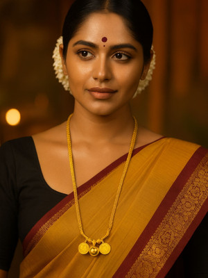 Digital Dress Room Gold Plated Short Mangalsutra Designs Enamel Peacock Pendant Black Beads Chain Brass Mangalsutra