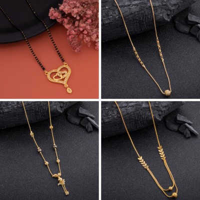 BRANDSOON Brandsoon jewellery gold pack of 4 mangalsutra Brass Mangalsutra