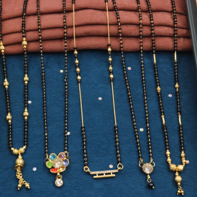 H R SALES IMITATION BAZAAR NEW FANCY MANGALSUTRA COMBO FOR WOMENS Alloy Mangalsutra