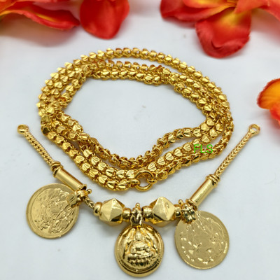 Renus Fashion 1gm Gold Plated Impon 24 inces Chain with Traditional Mangalasutra Copper Mangalsutra