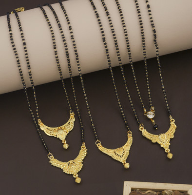 VEMISHTI Gold Mangalsutra For women Stylish Brass Mangalsutra Brass Mangalsutra