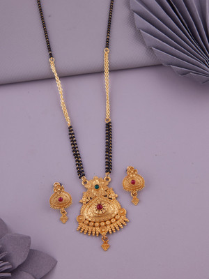 Riventha Alloy Gold-plated Gold, Black Jewellery Set(Pack of 1)