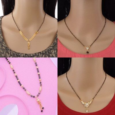 Dency Latest Stylish Jewellery Gold Plated mangalsutra For Women Alloy Mangalsutra