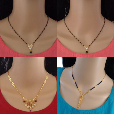 Dency Daily wear Brass Gold Plated Mangalsutra For Women and Girls Brass Mangalsutra