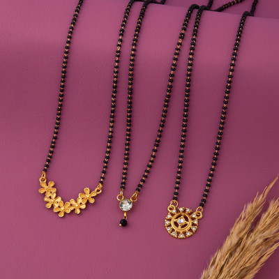 pearl jewellery Stylish & Trendy Combo Alloy Mangalsutra Brass Mangalsutra