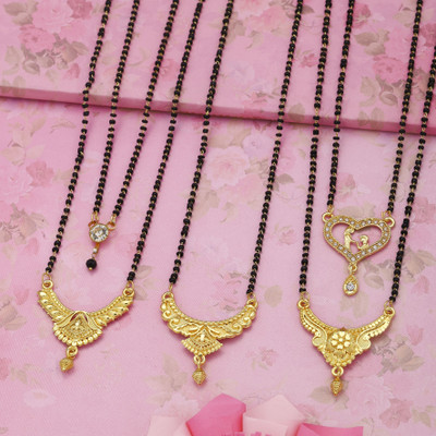 VEMISTHI mangalsutra for women Brass, Crystal Mangalsutra