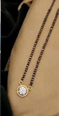 WoyGems Designer and Stylish Gold Plated Mangalsutra For Women and Girls Brass Mangalsutra