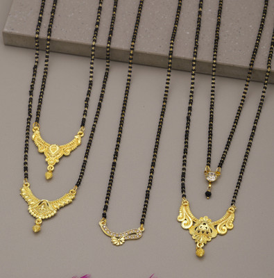VEMISTHI Gold Mangalsutra For women Stylish Brass Mangalsutra Brass, Crystal Mangalsutra