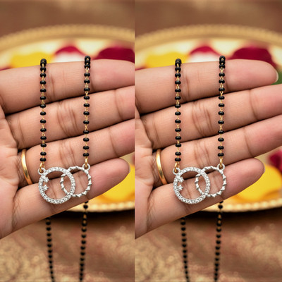 Charms Captivating One Stone Diamond Mangalsutra Alloy Mangalsutra