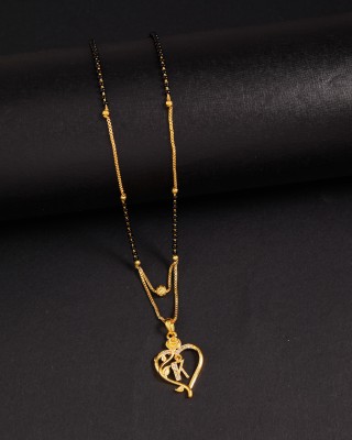 SATJEWEL Excellent Finished K Letter Diamond Mangalsutra For Women Alloy Mangalsutra