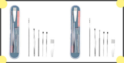 BZILO Pack Of 2 Ear Cleaning Tool,Ear Wax Remover Stainless Steel Tool kit P39(1 g, Set of 1)