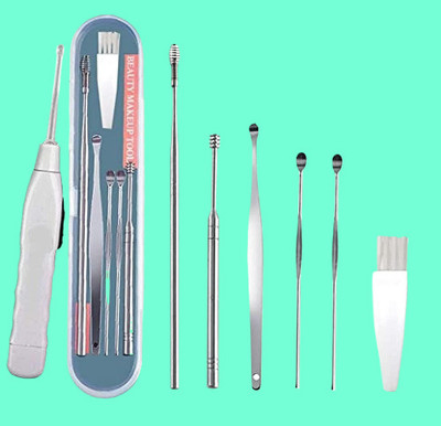 BZILO Ear Cleaner Tool Set with Flashlight Storage Box Ear Wax Remover Tool Kit A_58(1 g, Set of 1)