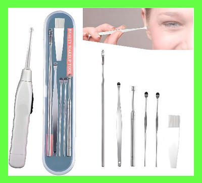 BZILO COMBO EARTOOL AND EARPICK with Flashlight Ear Wax Remover Tool Kit Z_82(1 g, Set of 1)