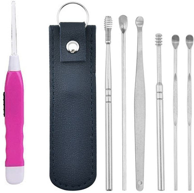 Kezona 6 in 1 Reusable Earwax Removal With LED Flash Light Ear Pick Cleaner(1 ml, Set of 7)