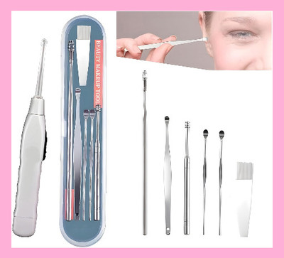 BZILO COMBO EARTOOL AND EARPICK with Flashlight Ear Wax Remover Tool Kit Z_12(1 g, Set of 1)