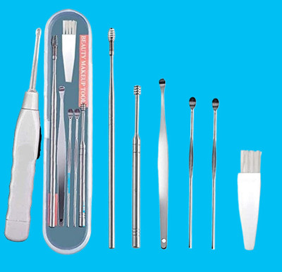 BZILO Ear Cleaner Tool Set with Flashlight Storage Box Ear Wax Remover Tool Kit A_82(1 g, Set of 1)