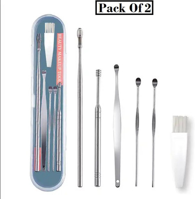 FlyTouch 12 Pcs Ear Wax Remover Stainless Steel Earpick Removal Kit Tool With Case(60 g, Set of 12)