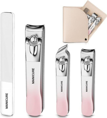 Kezona 4 In 1 Manicure Set Nail Cutter With Leather Travel Case With Nail File(1 ml, Set of 4)