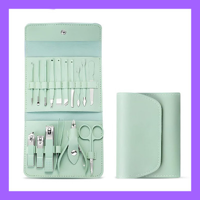 BZILO Manicure Set Nail Clippers Pedicure Kit 1 Grooming Kit with Travel Case W12(1 g, Set of 1)