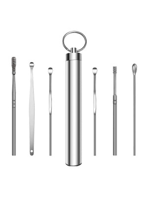 HAKEX Stainless Steel Ear Wax Remover Kit with Ear Picks,(65 g, Set of 6)