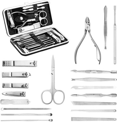 RanPra 19 pcs Pedicure Kit Nail Care Professional Travel Grooming Kit Stainless Steel(1 g, Set of 19)