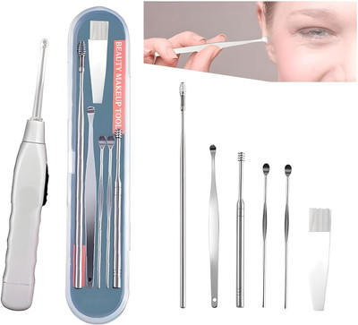 Kinemo Enterprise Ear Cleaner Resuable Kit with LED Flashlight Earpick Tool Storage Box(7 ml, Set of 7)