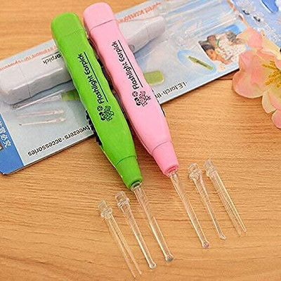Kinematic Enterprise Ear Cleaner Ear Pick Wax Remover Earpick with Flash Light -Pack of 2(2 ml, Set of 2)