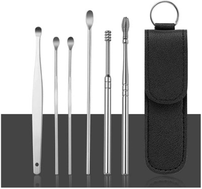 SCABIOSA New 6-in-1 Ear Wax Cleaner- Reusable Ear Cleaning Tools Leather Pouch(6 ml, Set of 6)