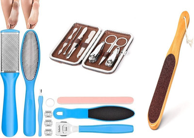 asija makeovers Best Pedicure and Manicure Complete Combo Set of 3 with Wooden pedicure(200 g, Set of 16)