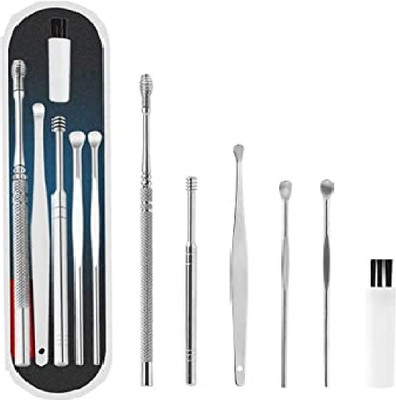 UNNTEESH Ear Wax Removal Tool Kit with Light, Ear Pick Ear Cleaning Tools Set (pack of 6)(1 ml, Set of 6)
