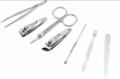 feelhigh Reusable 100 Tips Nails with glue & Stainless Steel 7in1 manicure tool tip(30 g, Set of 9)