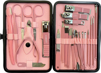 Koccido 24-in-1 Manicure Pedicure Pink Kit Stainless Steel Nail Clippers & Grooming Tool(150 g, Set of 24)