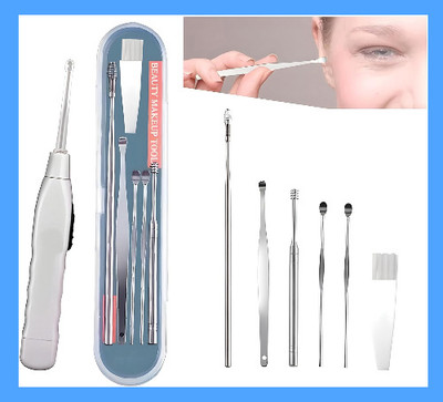 BZILO COMBO Eartool with Storage Box wax Removal Kit and LED Flashlight Earpick F31(1 g, Set of 1)