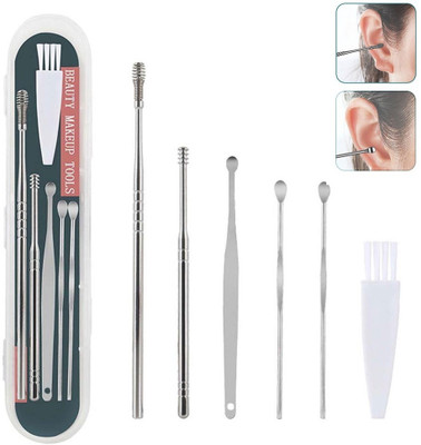 HUDA CRUSH BEAUTY Reusable Ear Wax Cleaner/Remover Tool Set with Storage Box(6 g, Set of 6)