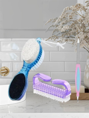 asija makeovers ALTERNATE Combo of 1pc 4 in 1 Foot Brush 1pc of Nail Brush 1pc of Nail Filer(3 g, Set of 3)