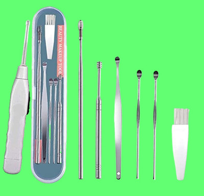 BZILO Ear Cleaner Tool Set with Flashlight Storage Box Ear Wax Remover Tool Kit A_37(1 g, Set of 1)