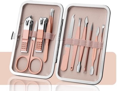 ARDAKI Manicure Pedicure Kit 10 in 1 Nail Cutter Stainless Steel With Storage Case(140 g, Set of 10)